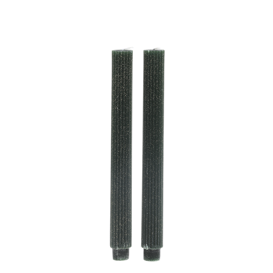 Glimmiga kronljus H26,5/Ø2,5cm – Oliv räfflat 16H 2-pack - 3