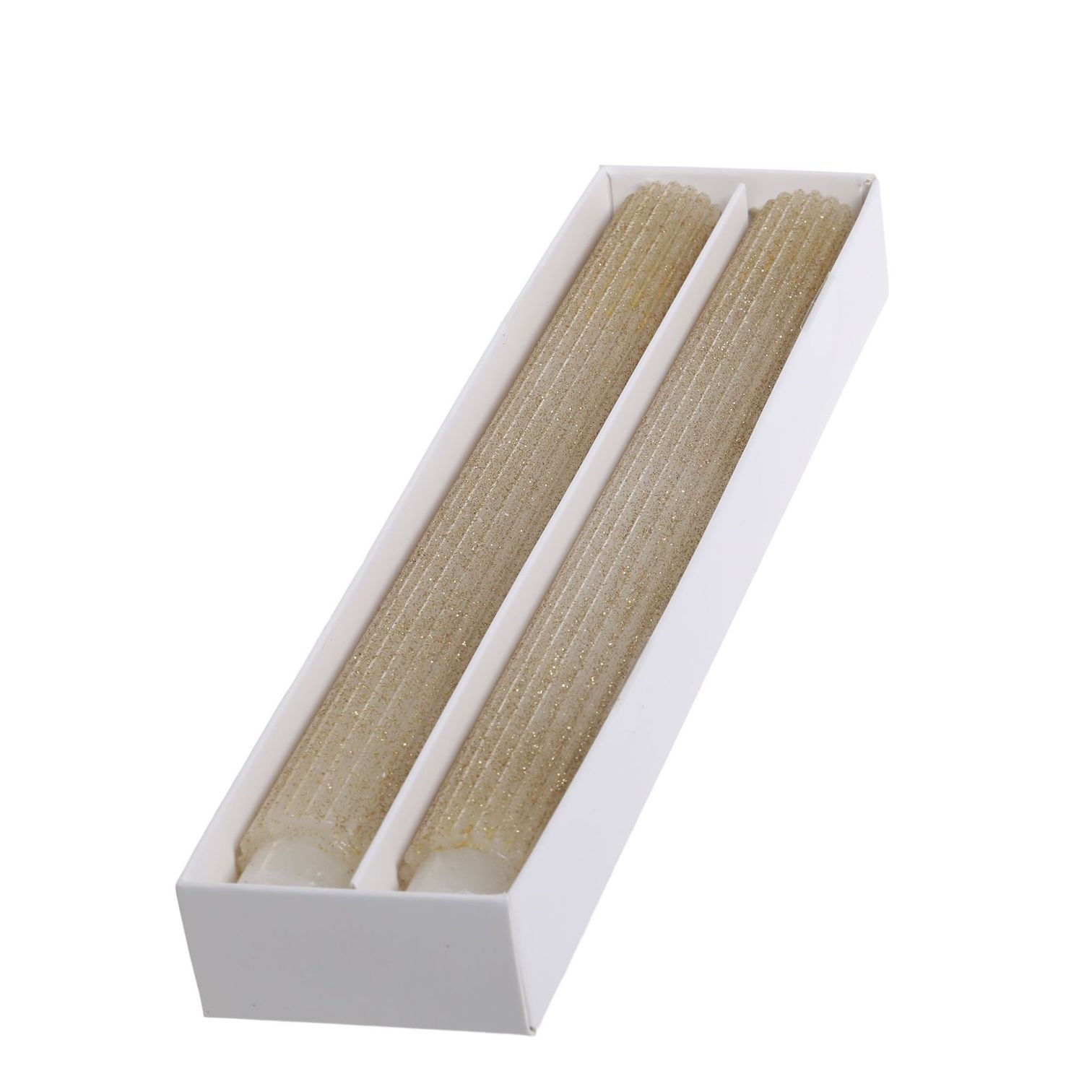 Glimmiga kronljus H26,5/Ø2,5cm – Creme räfflat 16H 2-pack - 3