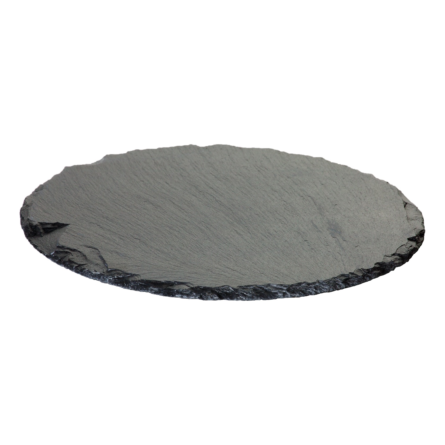 Serveringsfat / Ljusfat Ebony i skiffer med oslipad kant Ø:20cm