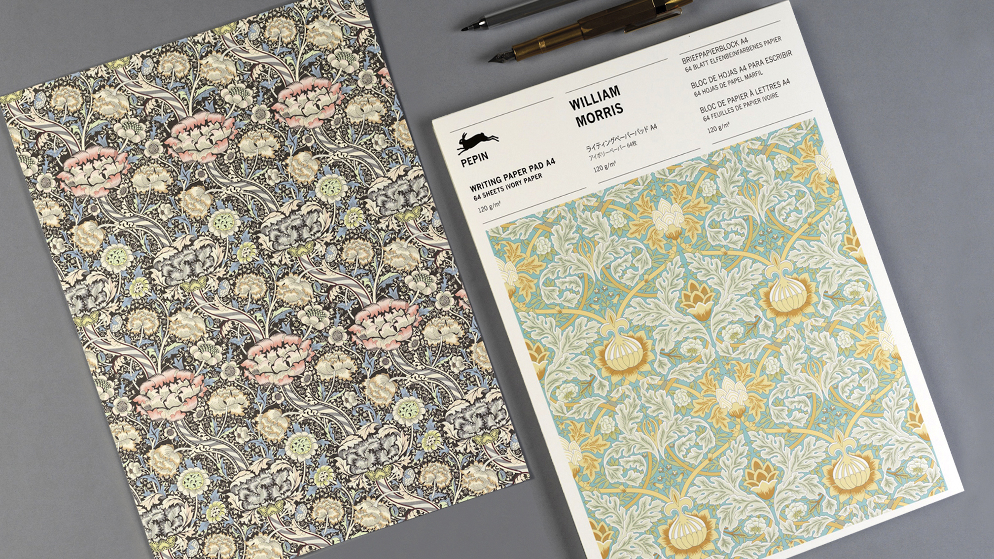 BREVPAPPER / NOTERINGSBLOCK A4 WILLIAM MORRIS