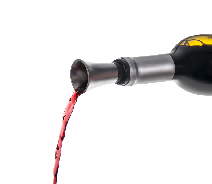 Hällpip för vin / Wine Pourer – stilren i metall & silikon 7,5cm - 3