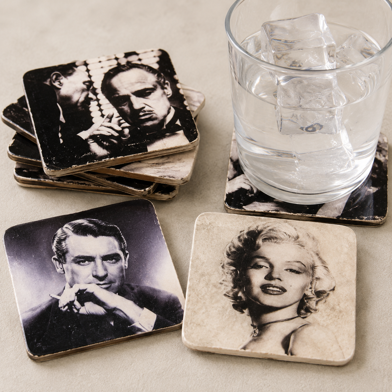 Glasunderlägg vintage