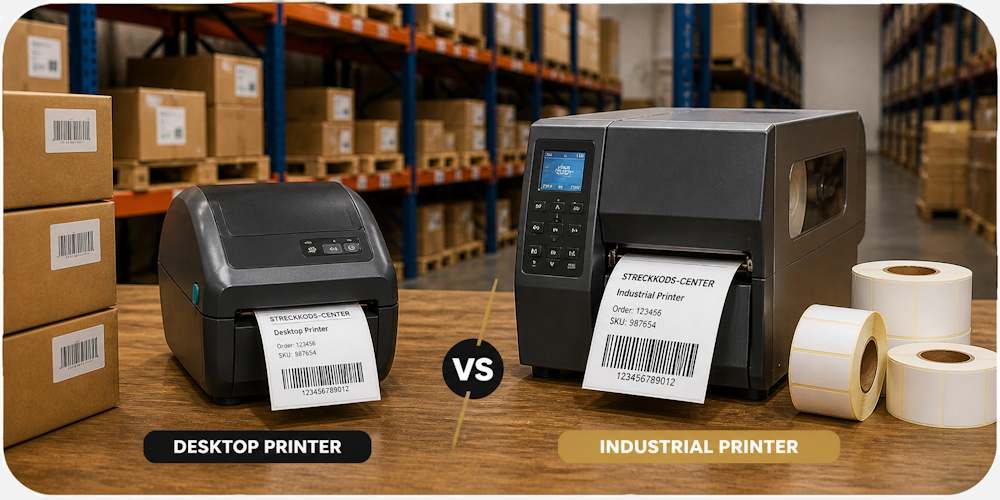 Stationære og industrielle labelprintere til lager logistik og produktmærkning