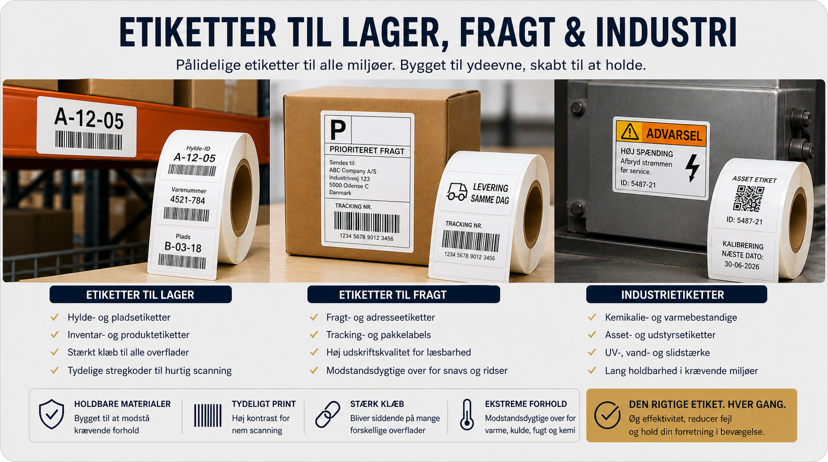 Labels til lager forsendelse logistik og industri