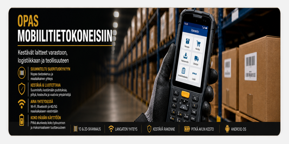Rugged mobile computer for warehouse logistics barcode scanning and inventory management