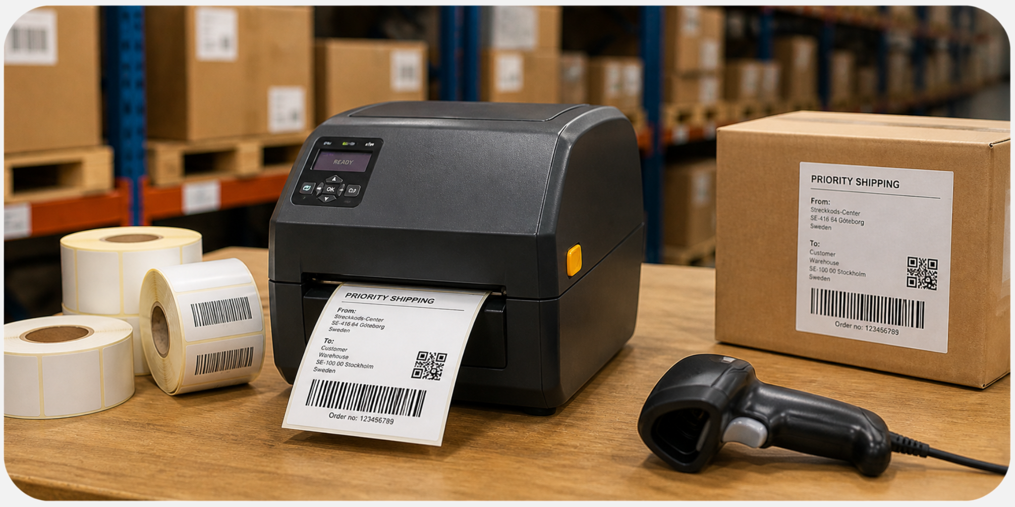 Business label printer for shipping labels warehouse logistics and product labeling
