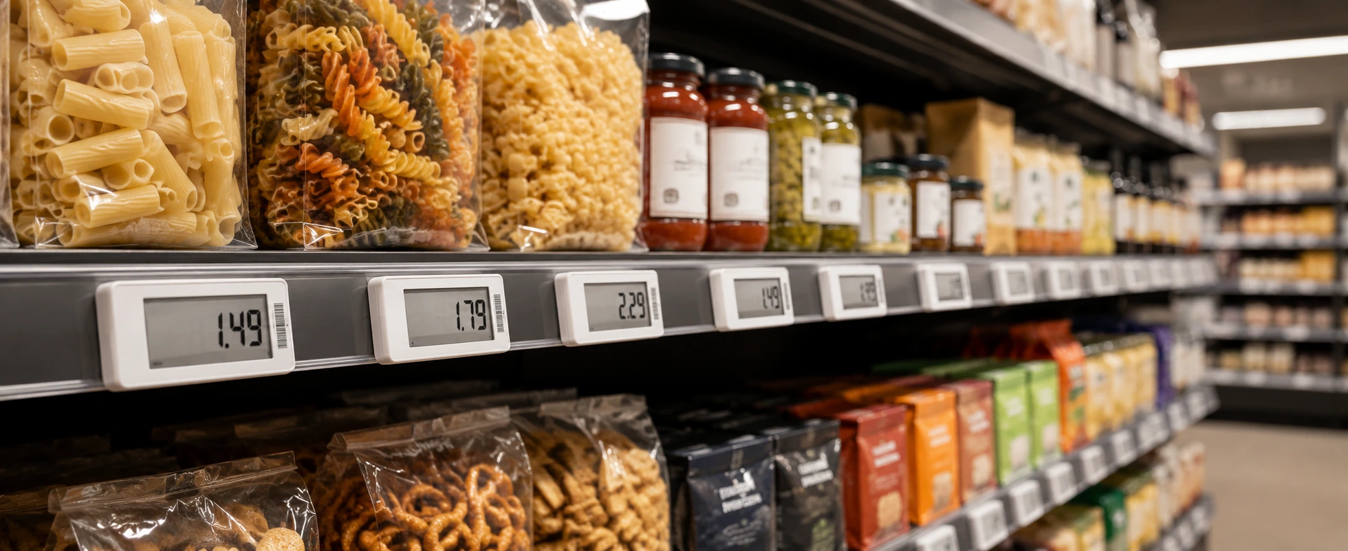 Electronic shelf labels in a modern retail store