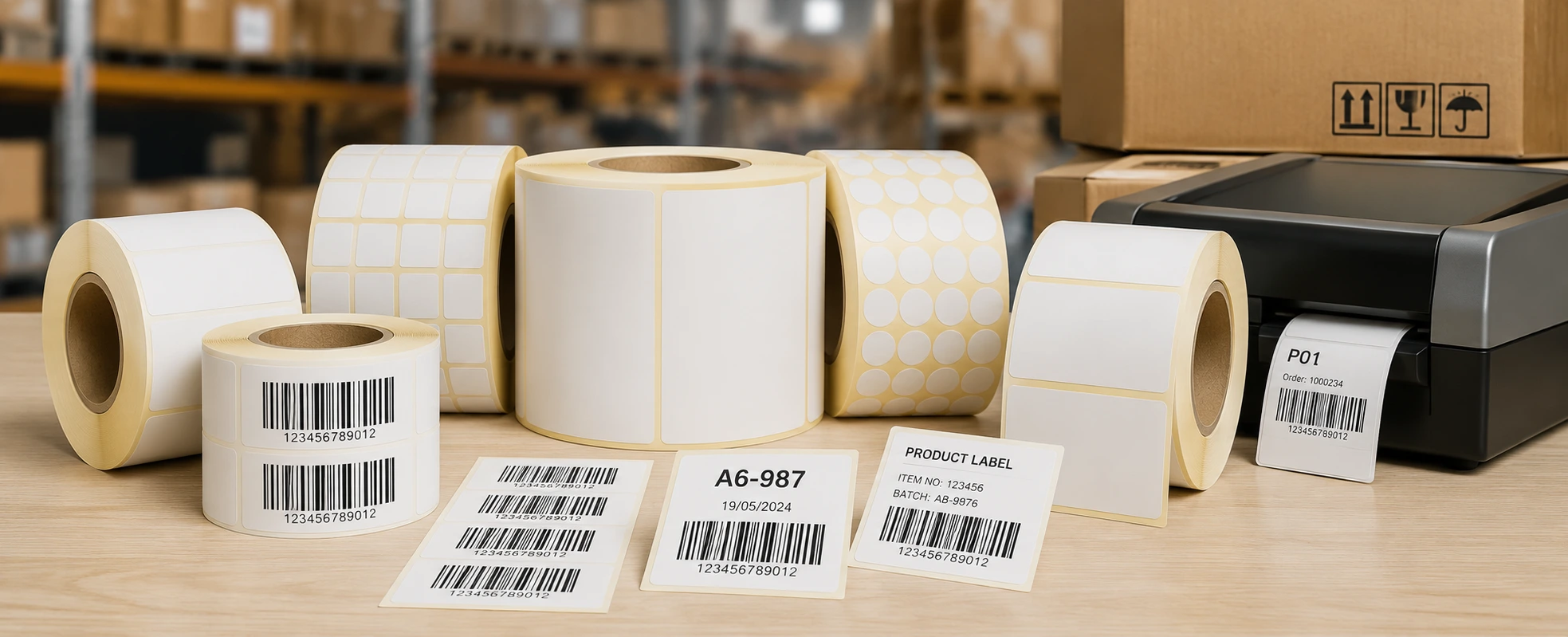 Professional barcode labels for warehouse logistics and product identification