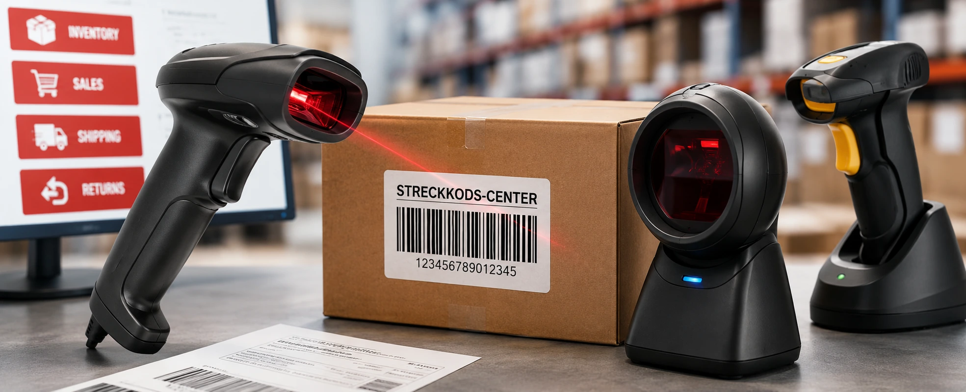 Barcode scanners for retail, warehouse and industry