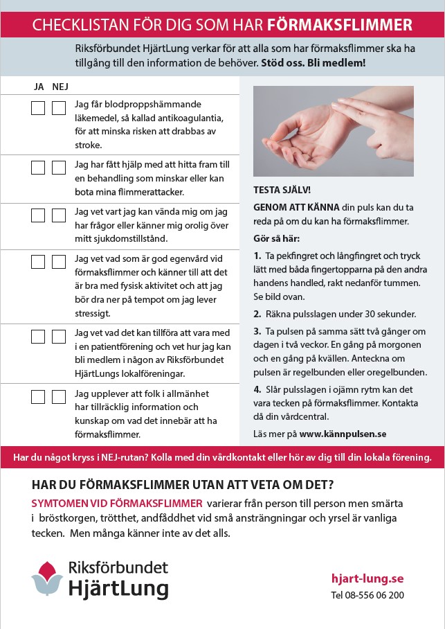 Checklista Förmaksflimmer