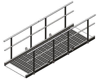 Fribärande Handikappramp "Färjeramp" Båt Landgång (2Räcken) 6,00m / 1,20m