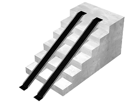 Barnvagnsramp aluminium 210mm med halktape 150mm