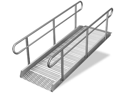 Fribärande Handikappramp "Färjeramp" Båt Landgång (2Räcken) 4,80m / 0,96m