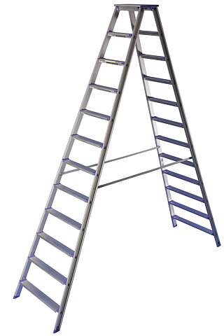 Trappstege Dubbelsidig Pro Classic, 12-steg, 2,95m