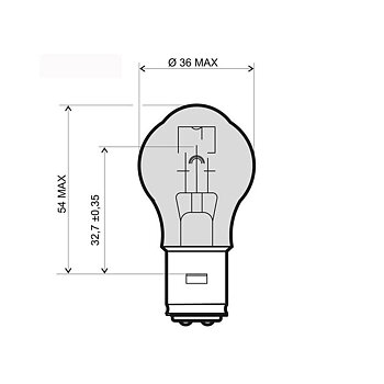 Glödlampa 6V-15/15W 