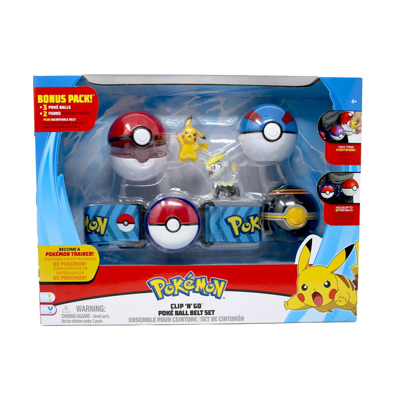 Pokemon Clip N Go Bonus Belt Set Pikachu & Jangmo-O