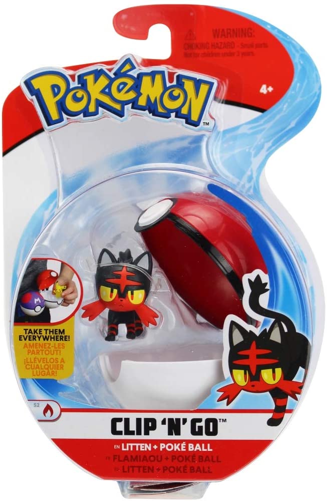 Pokemon Clip N Go Litten & Poke Ball	