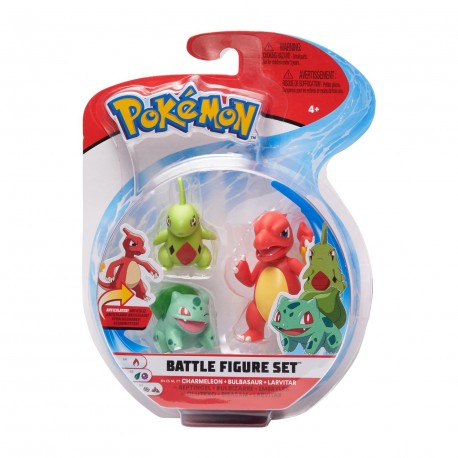 Pokemon Battle Figure Larvitar, Bulbasaur & Charmeleon