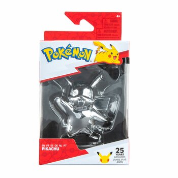 Pokemon 25th Anniversary Celebration Silver Pikachu Figure