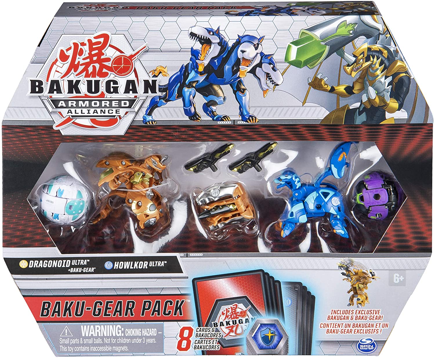 Bakugan Baku-Gear 4-Pack Ultra Dragonoid & Ultra Howlkor