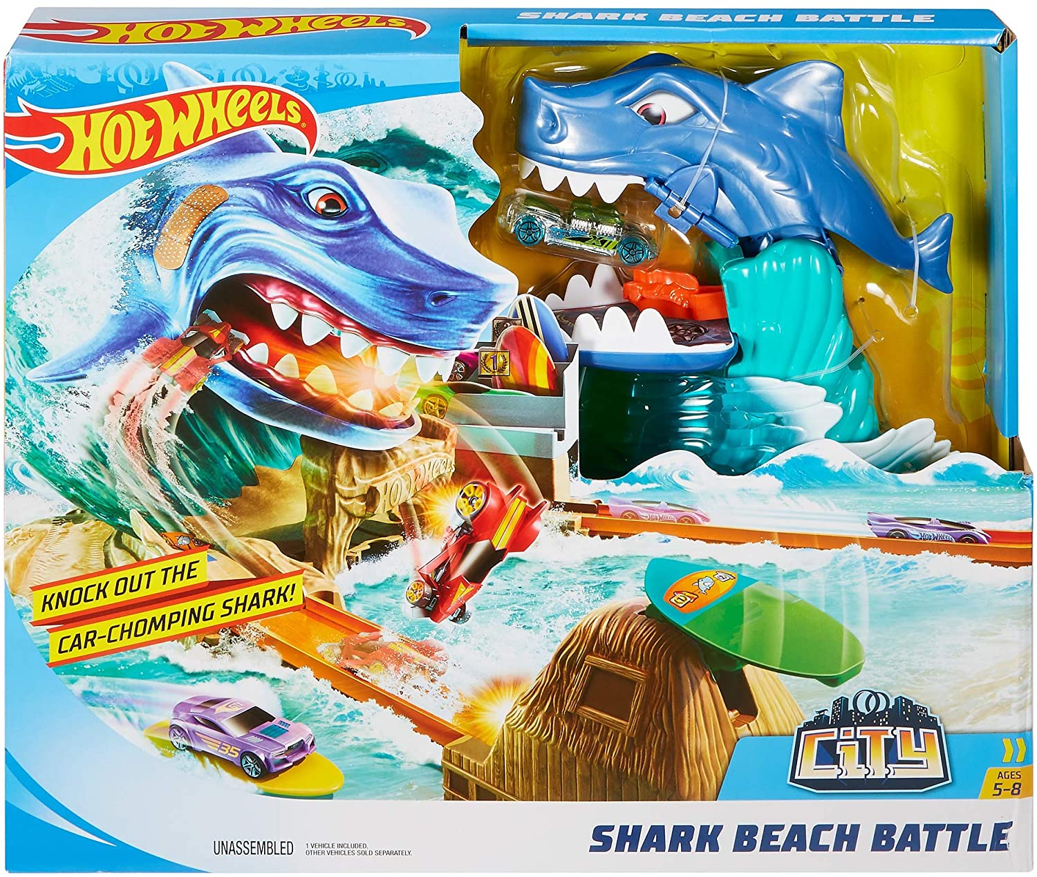  Hot Wheels Shark Beach Battle Play Set