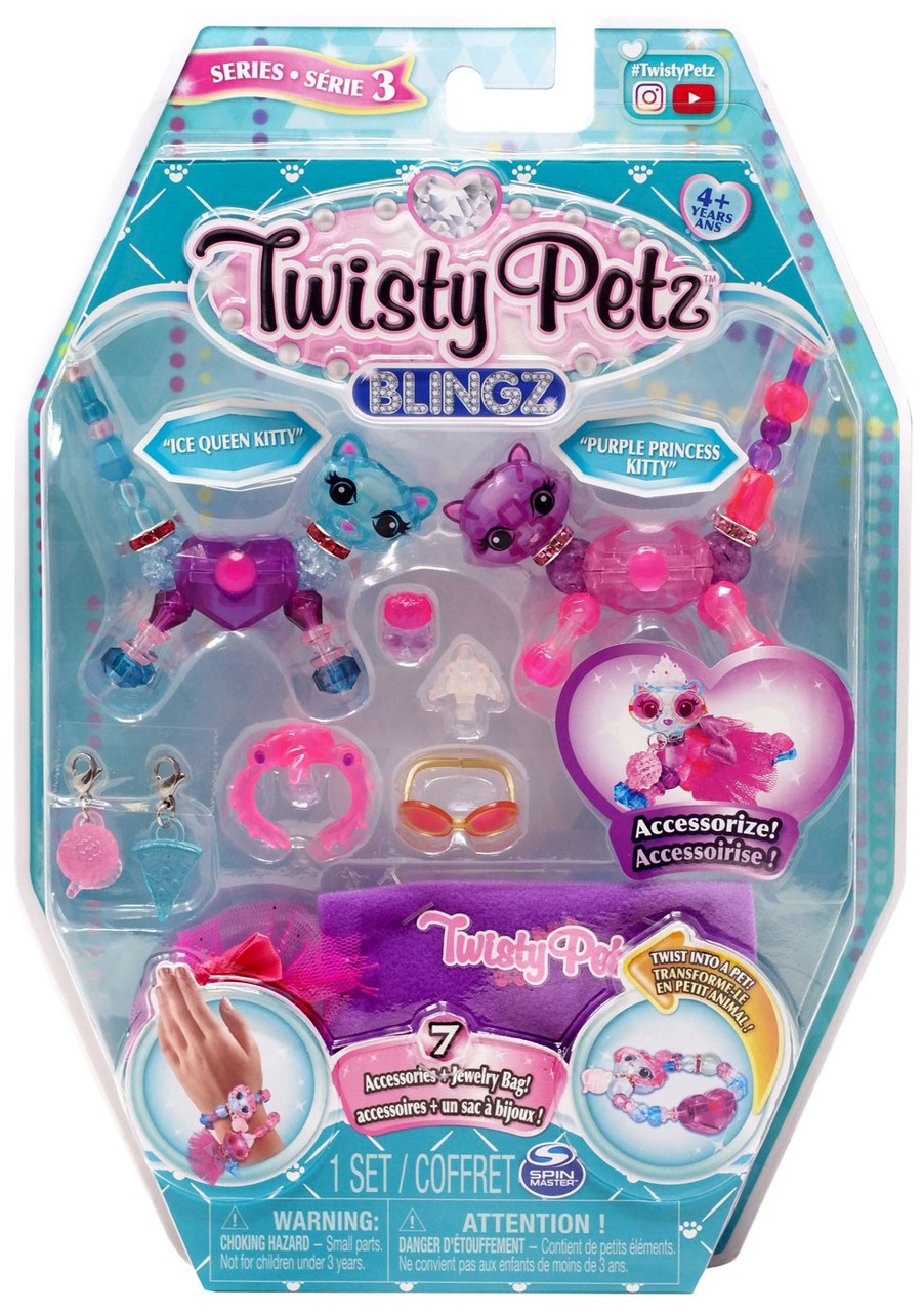 Twisty Petz Blingz Series 3 Ice Queen Kitty & Purple Princess Kitty