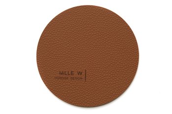 Mille W Glasunderlägg Rund Cognac