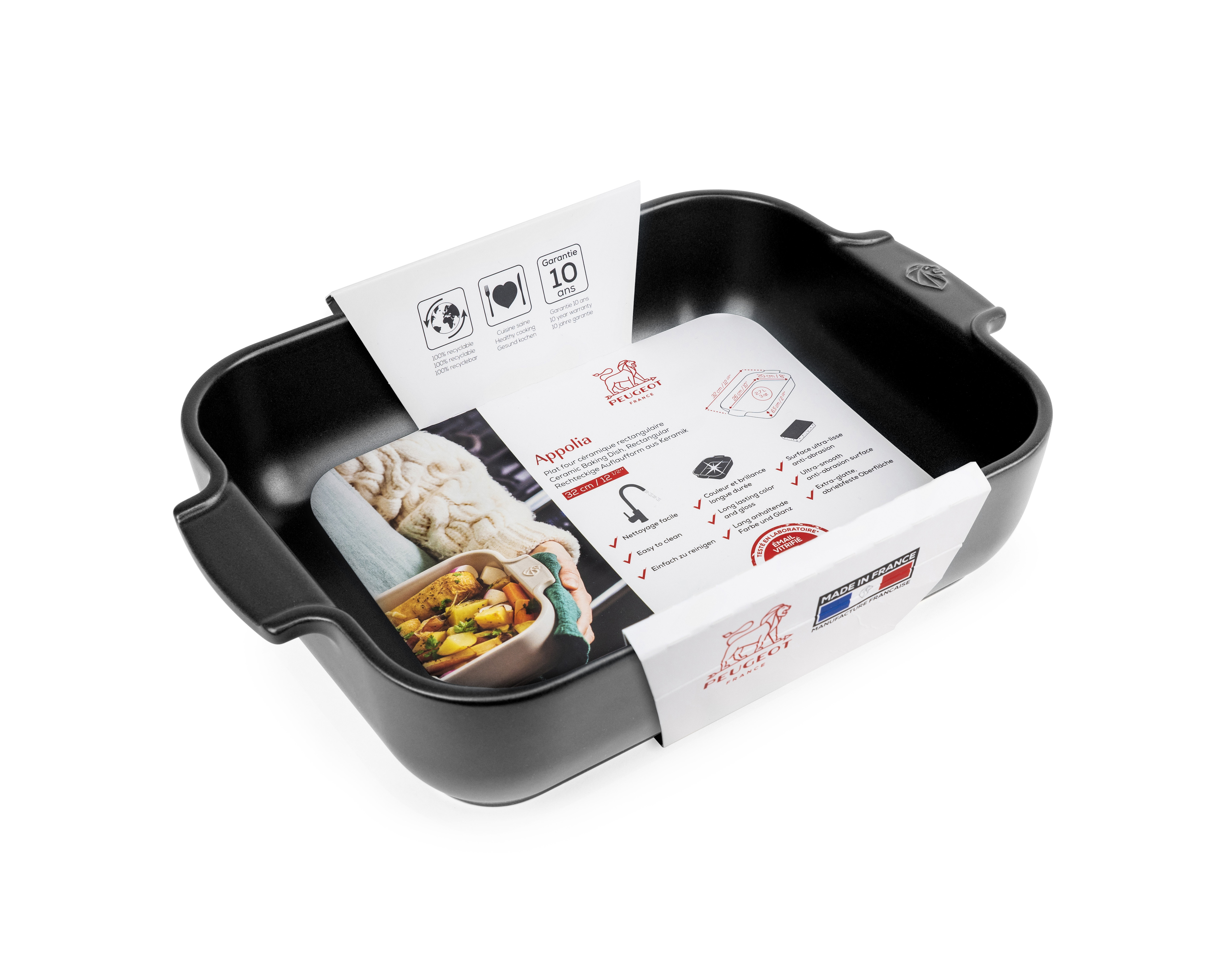 Peugeot Appolia Ugnsform Rektangulär 32 cm Satin Black - 2