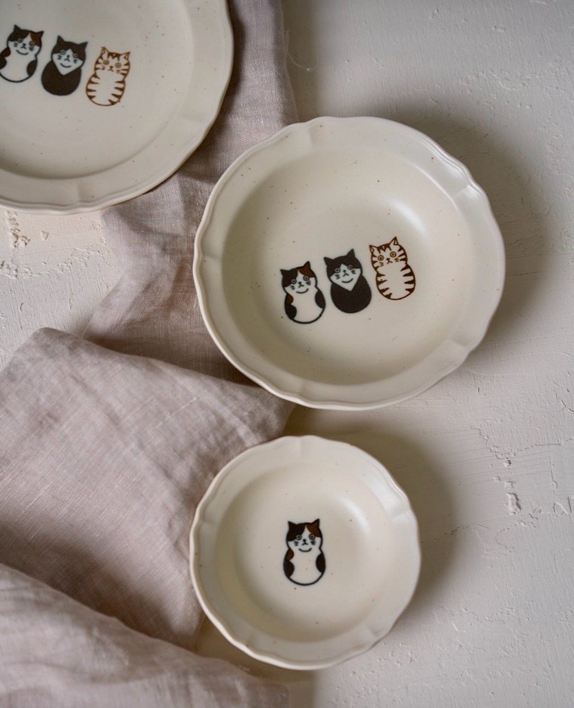 Tokyo Neko Maruke Cat Dora Tre Katter Tallrik  - 8