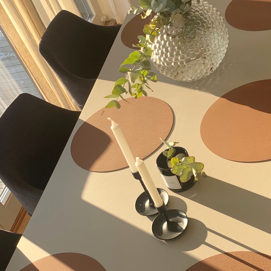 Mille W Bordstablett Rund Beige - 2