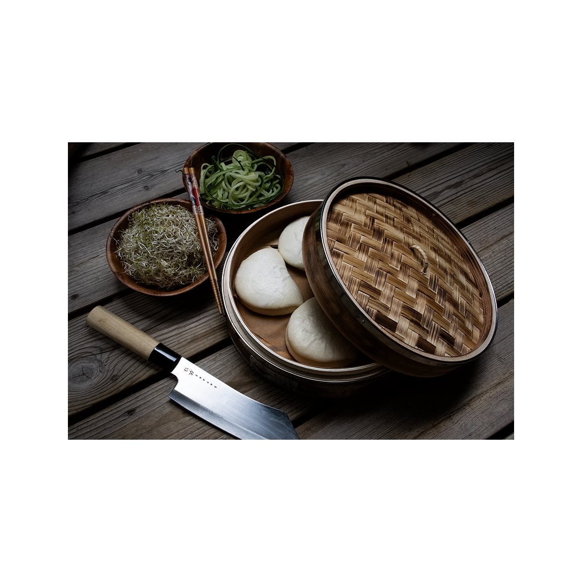 Sataké Ångkokare Bambu Metall 25 cm - 10