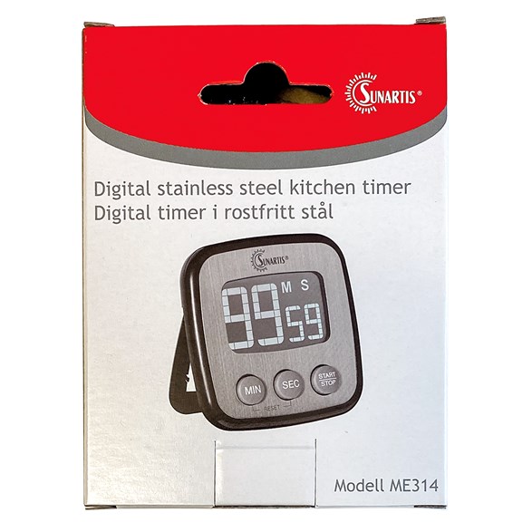 Mingle Digital Kitchen Timer - Thermometers & Kitchen Timers Stainless Steel Grey - ME314