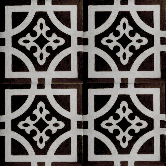 Azulejo marroquino Madrid. preto-branco