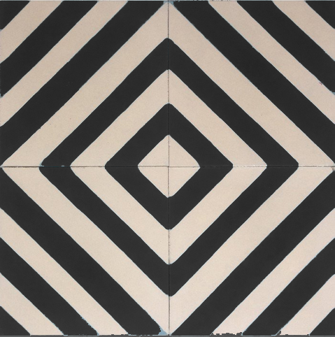 Azulejo marroquino Babel - preto branco