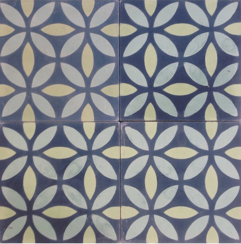 Azulejo marroquí Rio gris-gris-amarillo