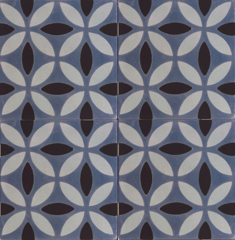 Carreau marocain Rio gris-gris-noir