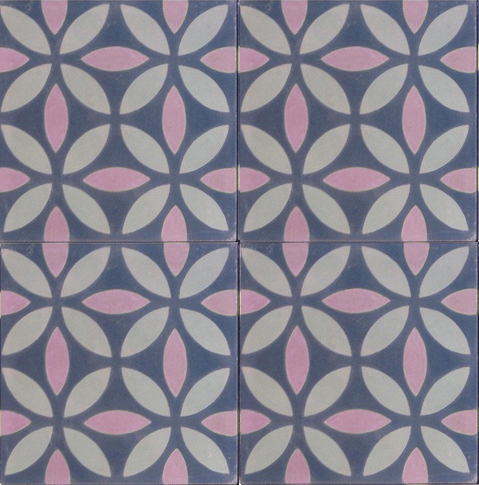 Azulejo marroquino Rio cinzento-cinzento-rosa