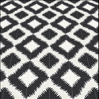 Azulejo marroquino Palma preto branco - 3