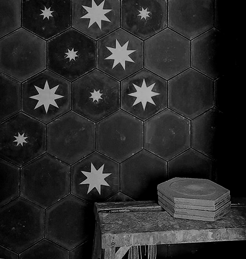 azulejo marroquí SKY. blanco negro
