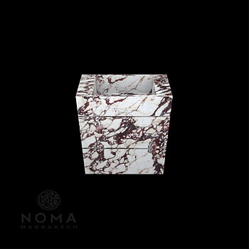 Fram vy handfat breccia viola