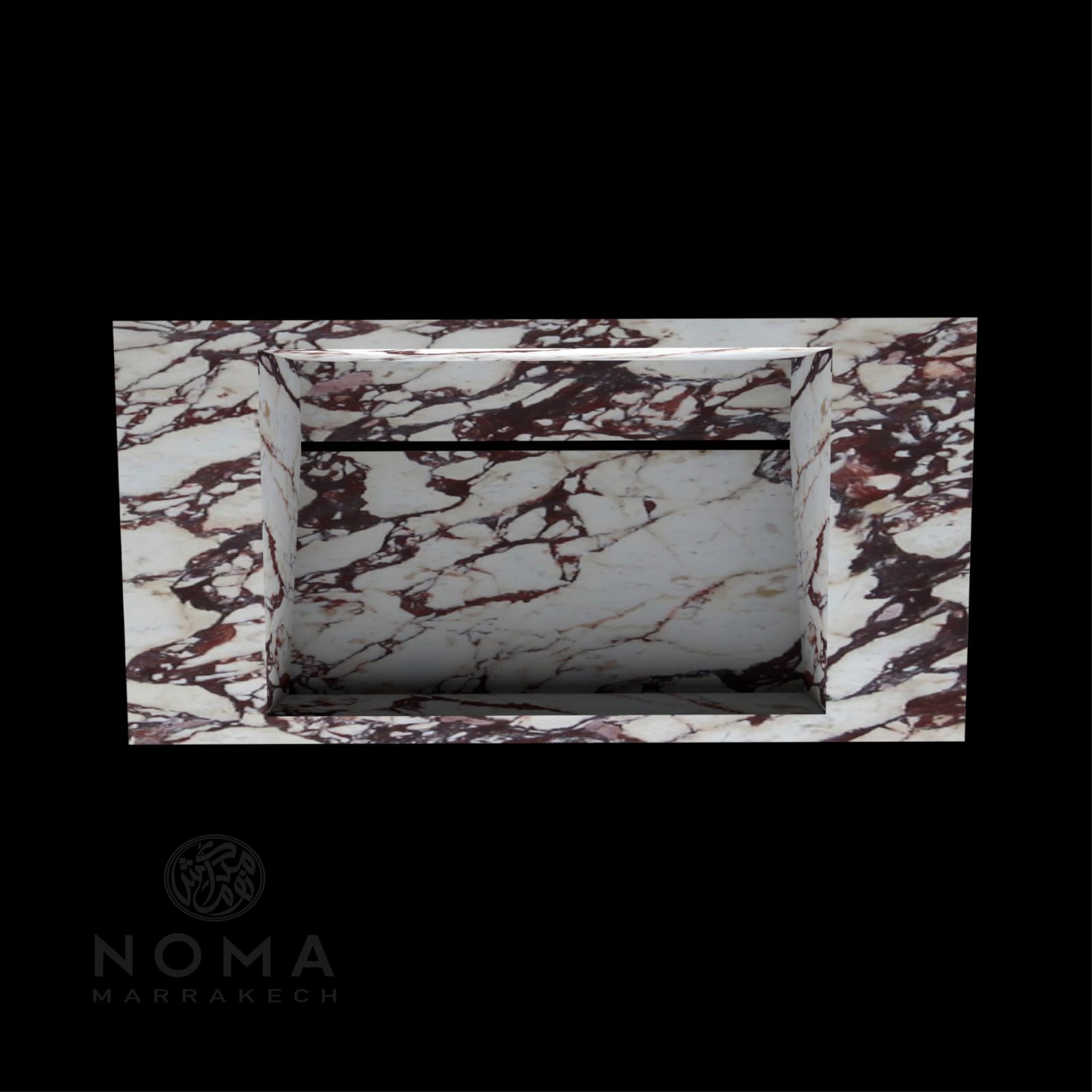 Spülbecken integrierte Kommode breccia viola - 3