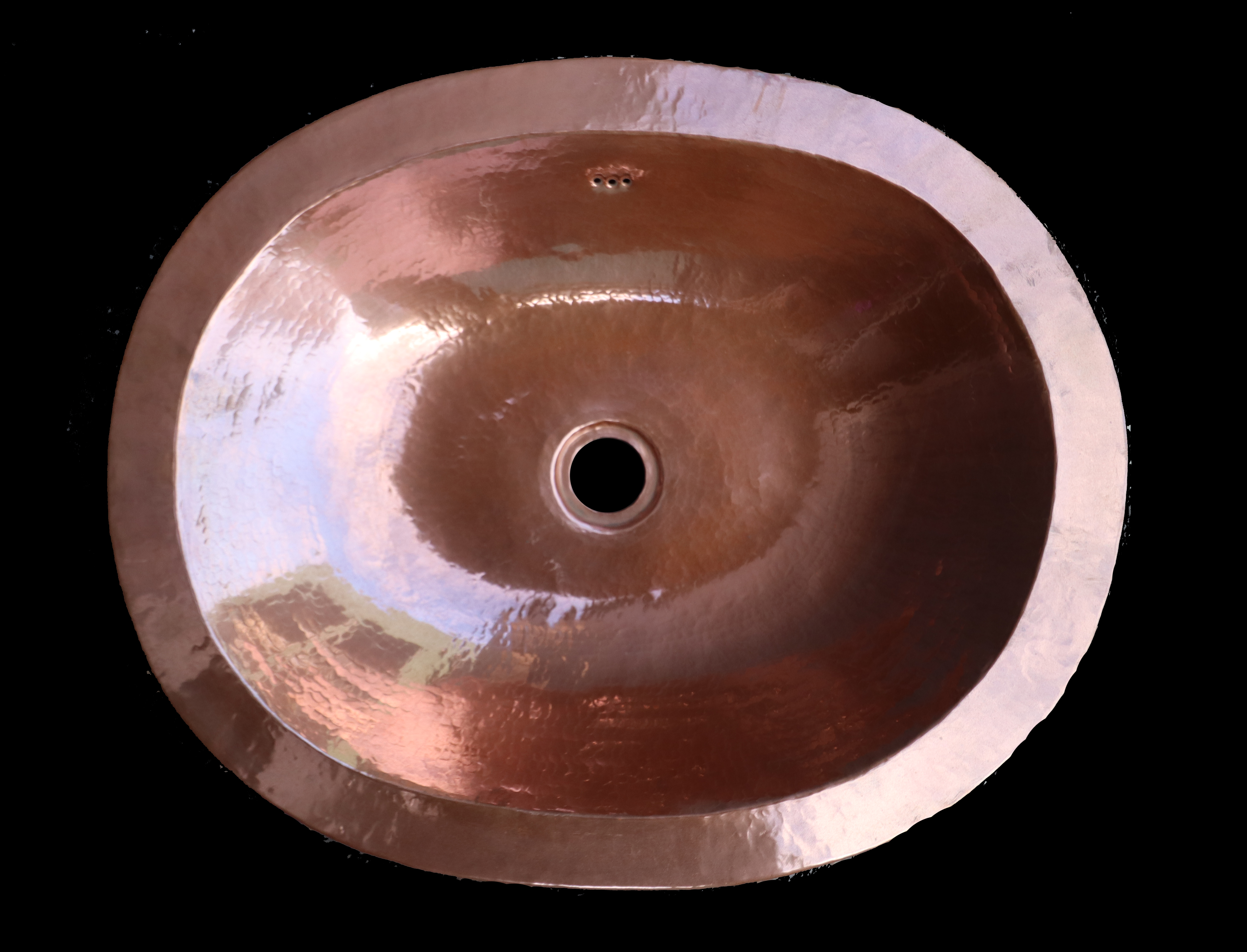 Fregadero oval de cobre