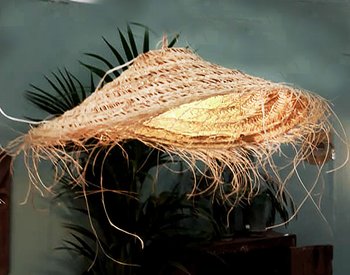 Lampe chapeau naturel