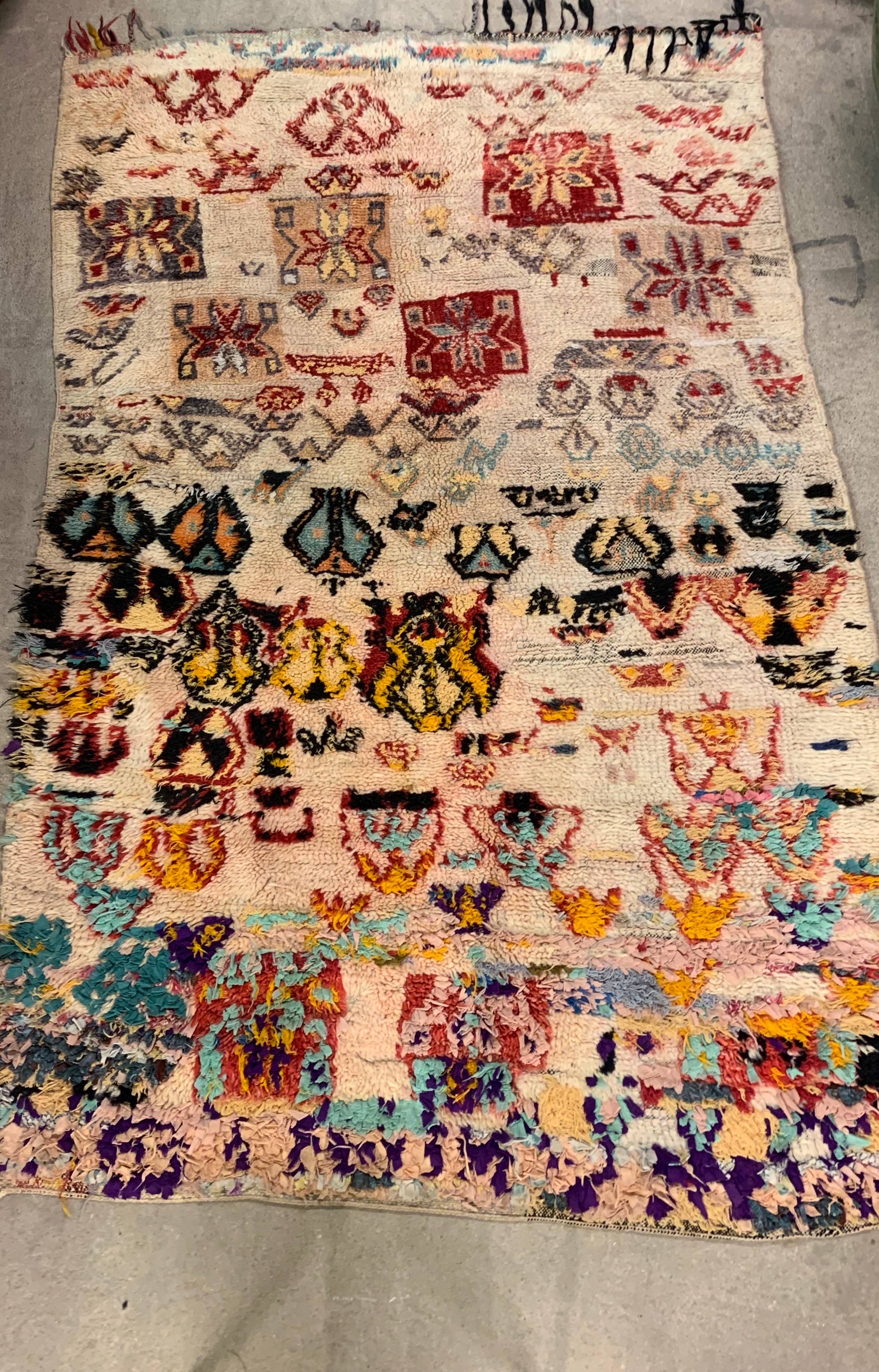 Vintage-tæppe fra Marokko, mellemstørrelse
