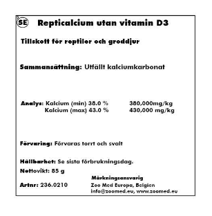 Repti Calcium Utan D3 och Fosfor 85G - 2