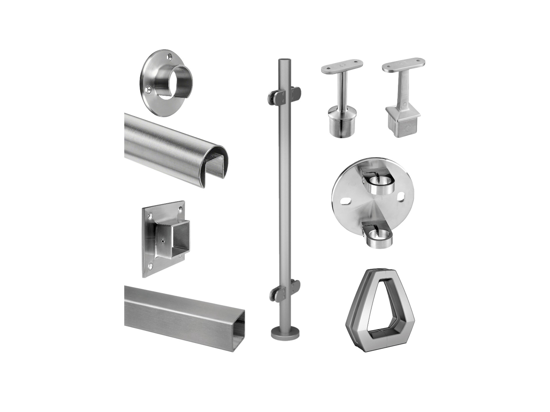 Rostfria räckeskomponenter