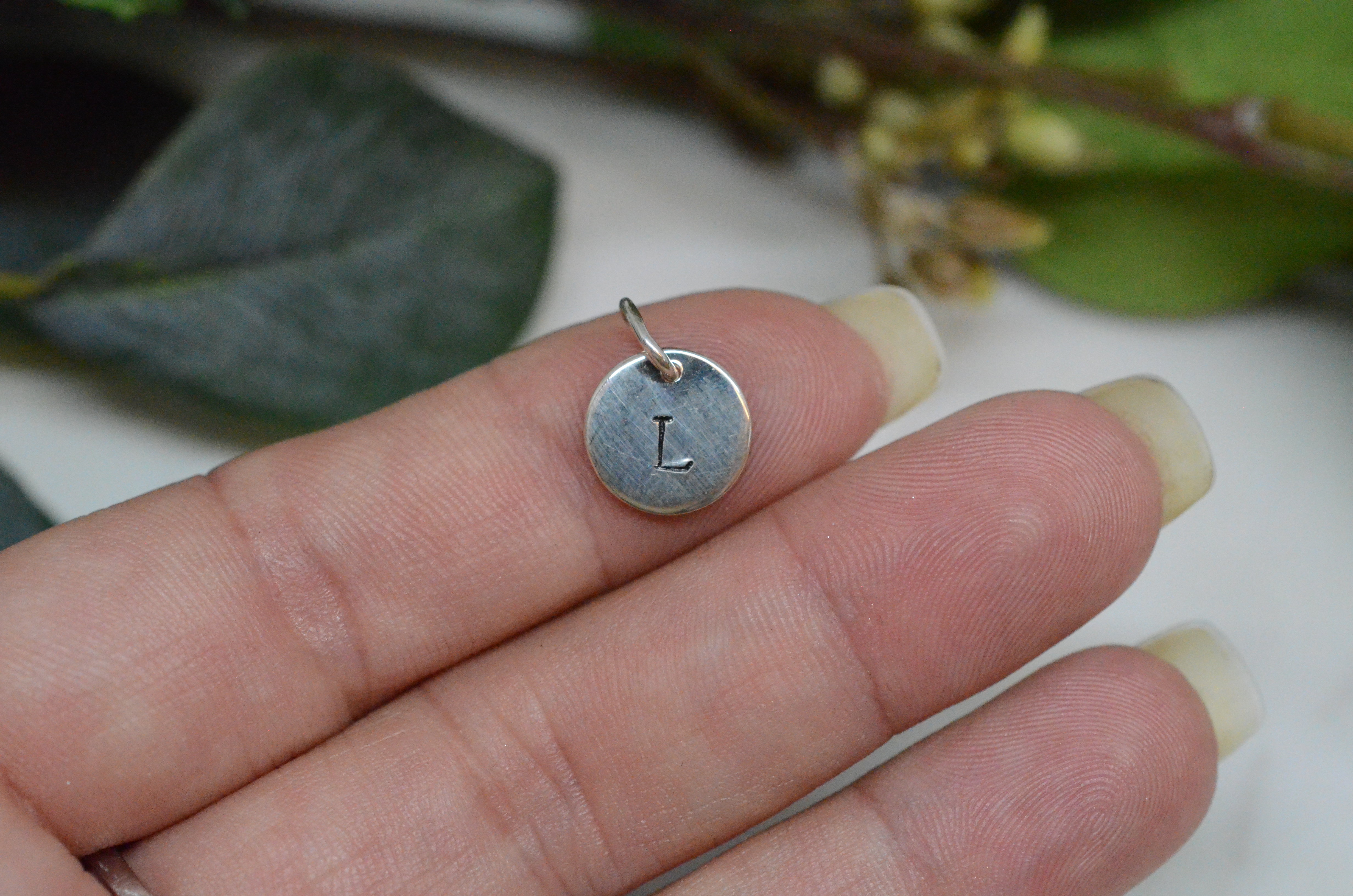 Rondine silver pendant , letter "L"