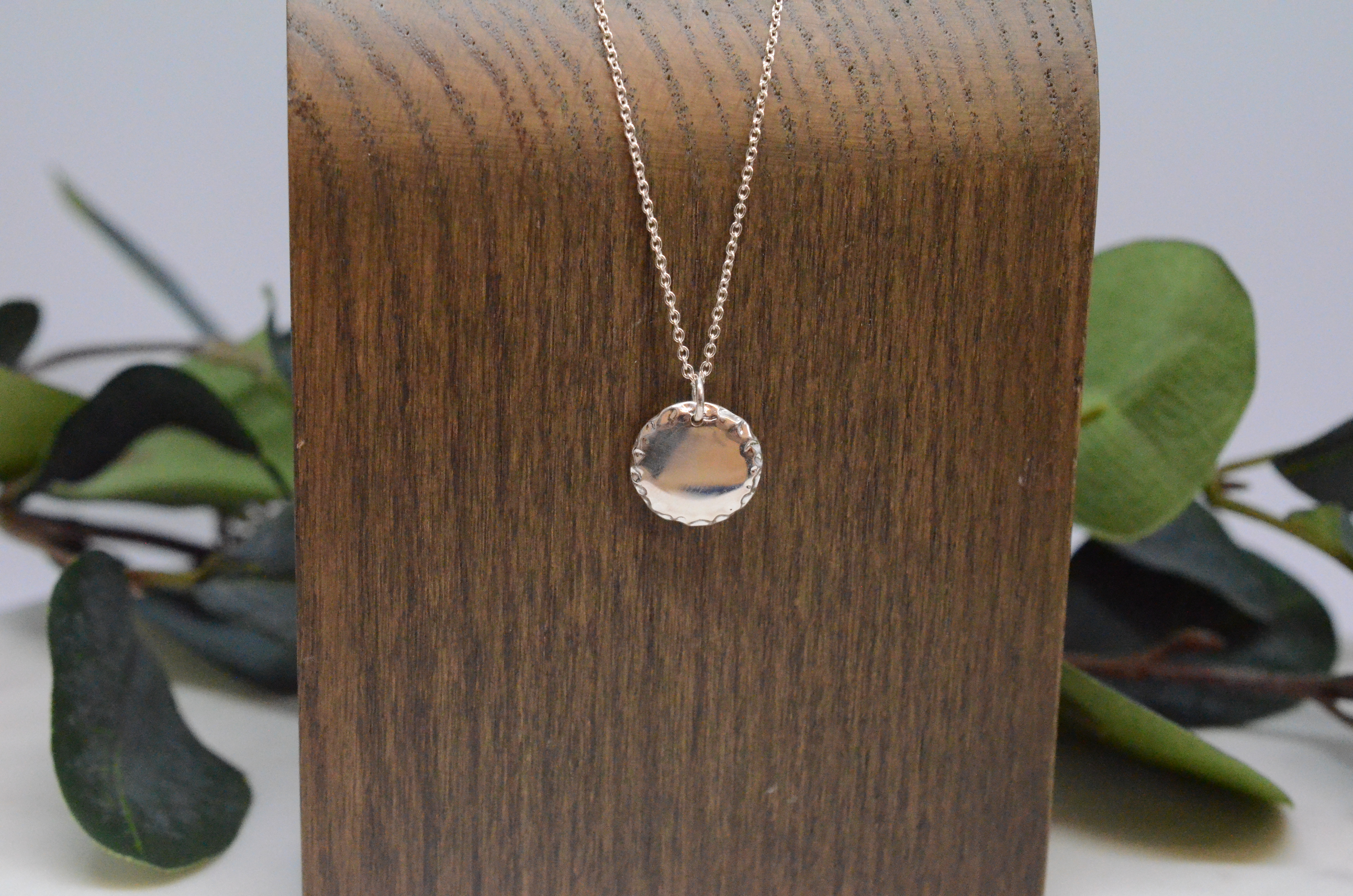 Rondine silver necklace, "Hammered Pendant"