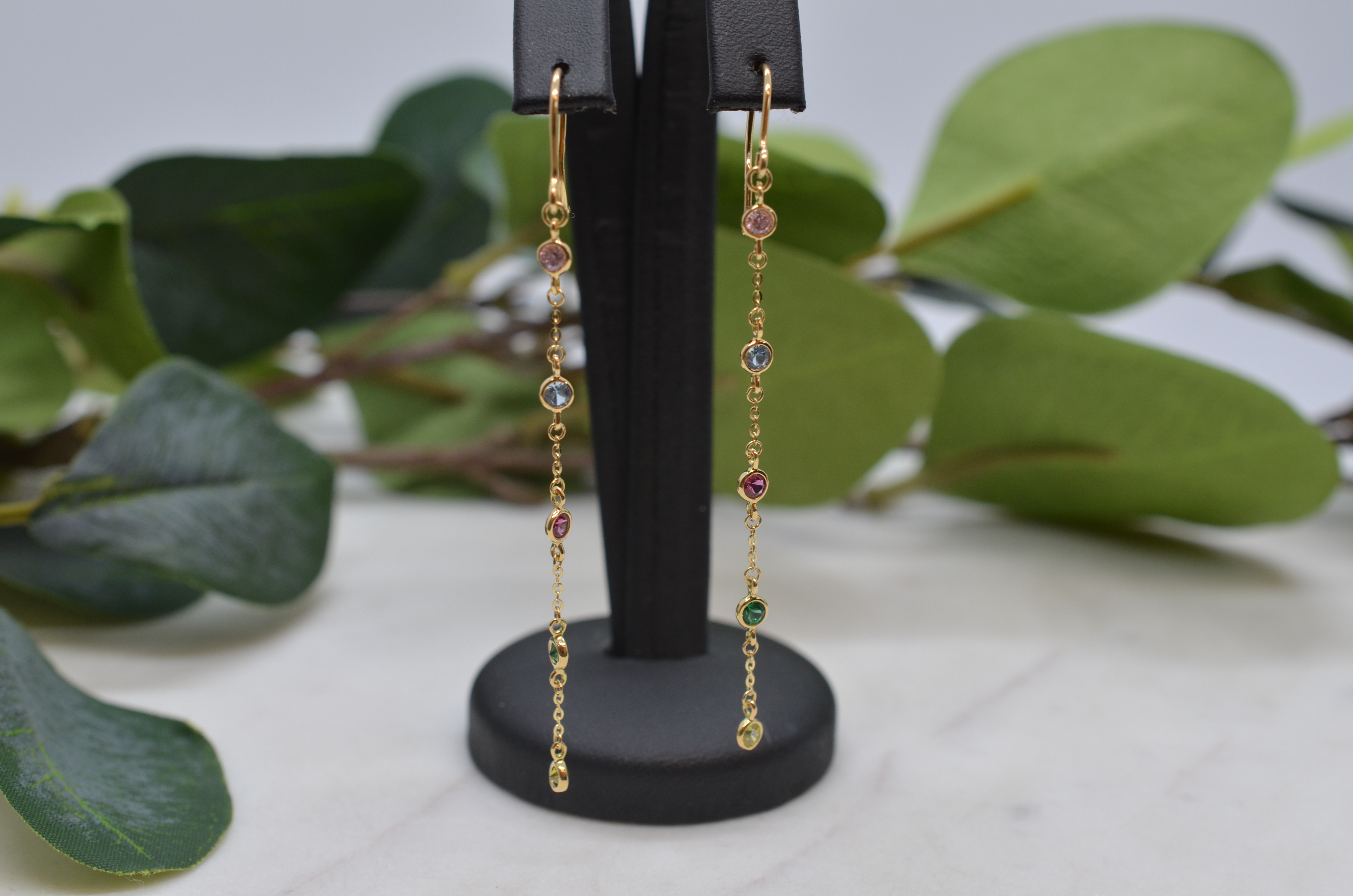 18k Earrings with cz "Tutti Frutti"