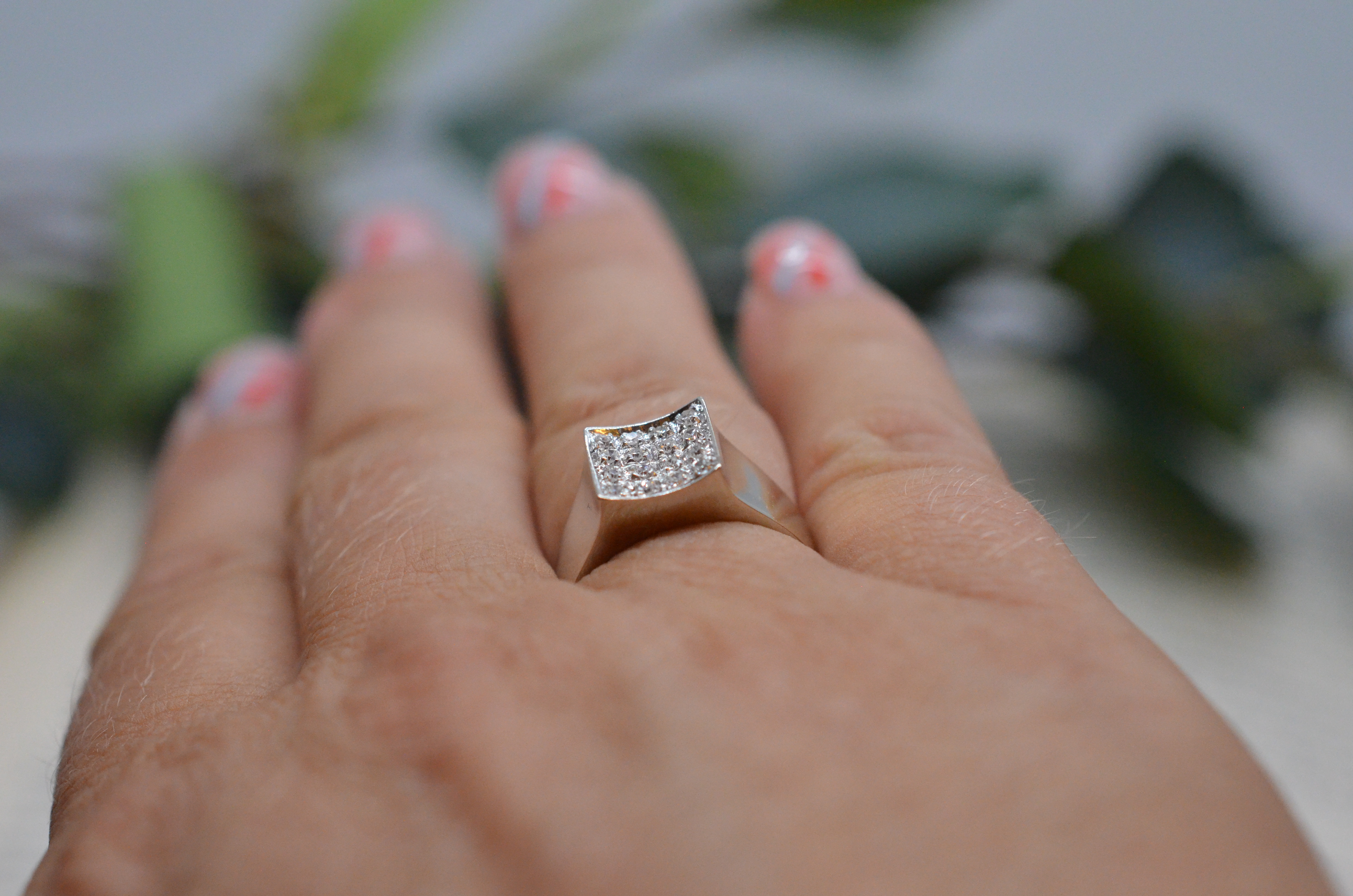 Vintage 18k diamond ring - 6